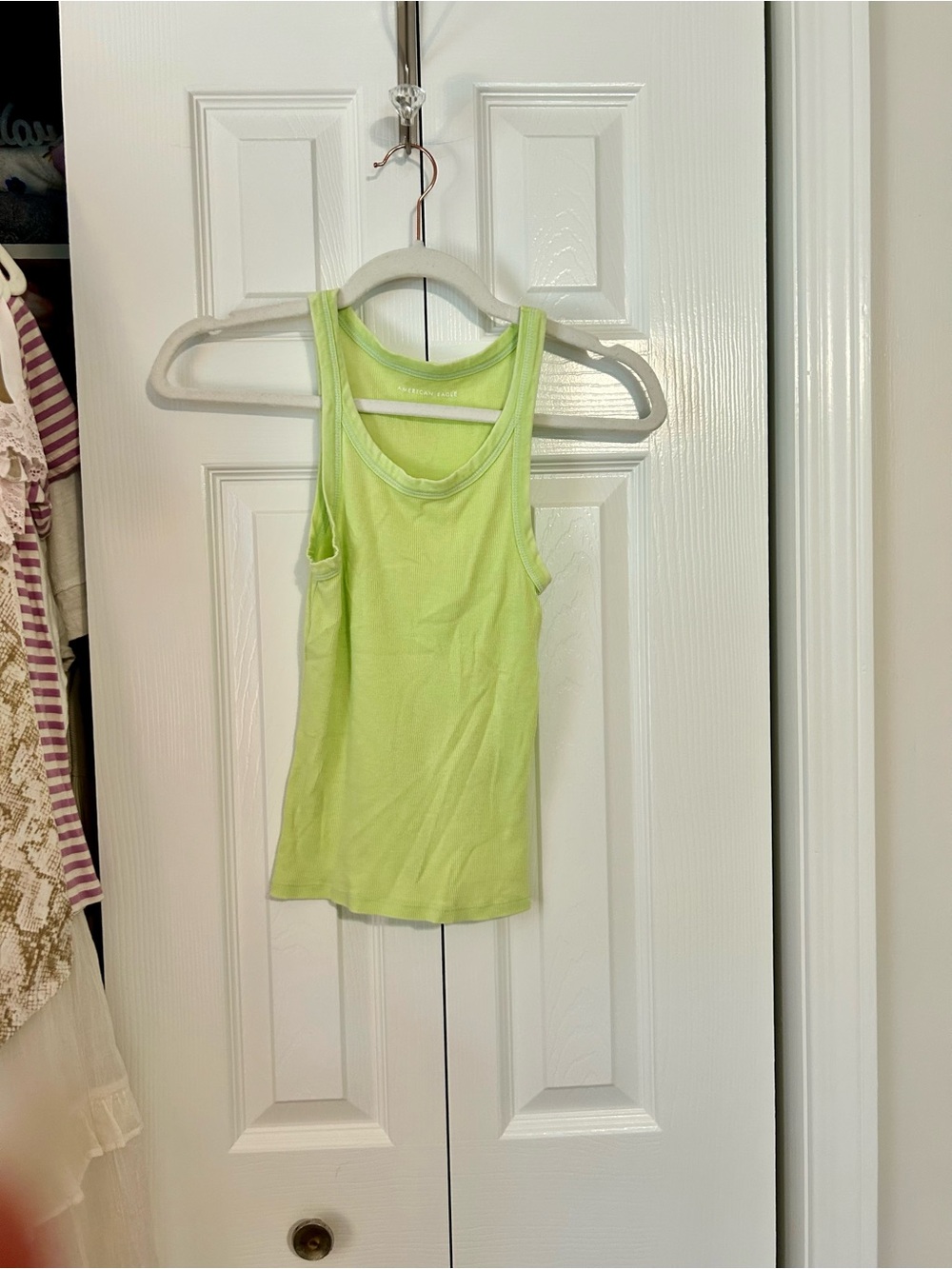 American Eagle Outfitters Lime Green Ribbed Tank Top